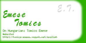 emese tomics business card